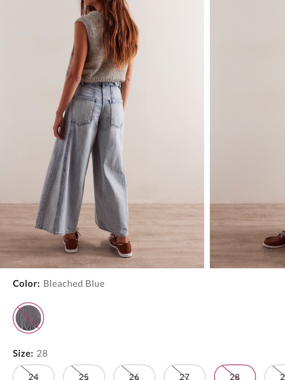 We The Free Light Blue Folklore Cropped Wide-Leg Jeans - Picture 4 of 4